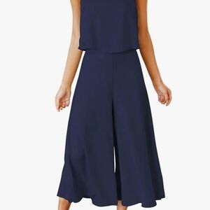 Chic Navy Wide Leg Jumpsuit